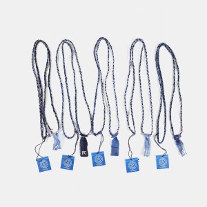 [Porter Classic] H/W Necklace Extra W/Stitch Charm Fabric Blue