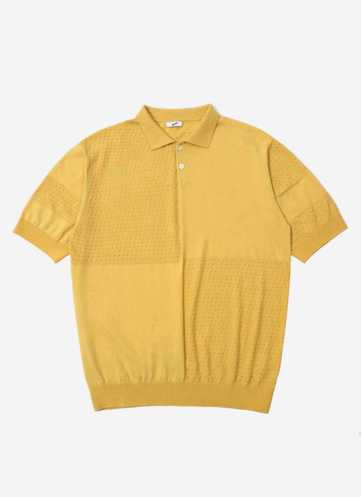 80&#039;s Rugby Short Sleeve Knit Lemon